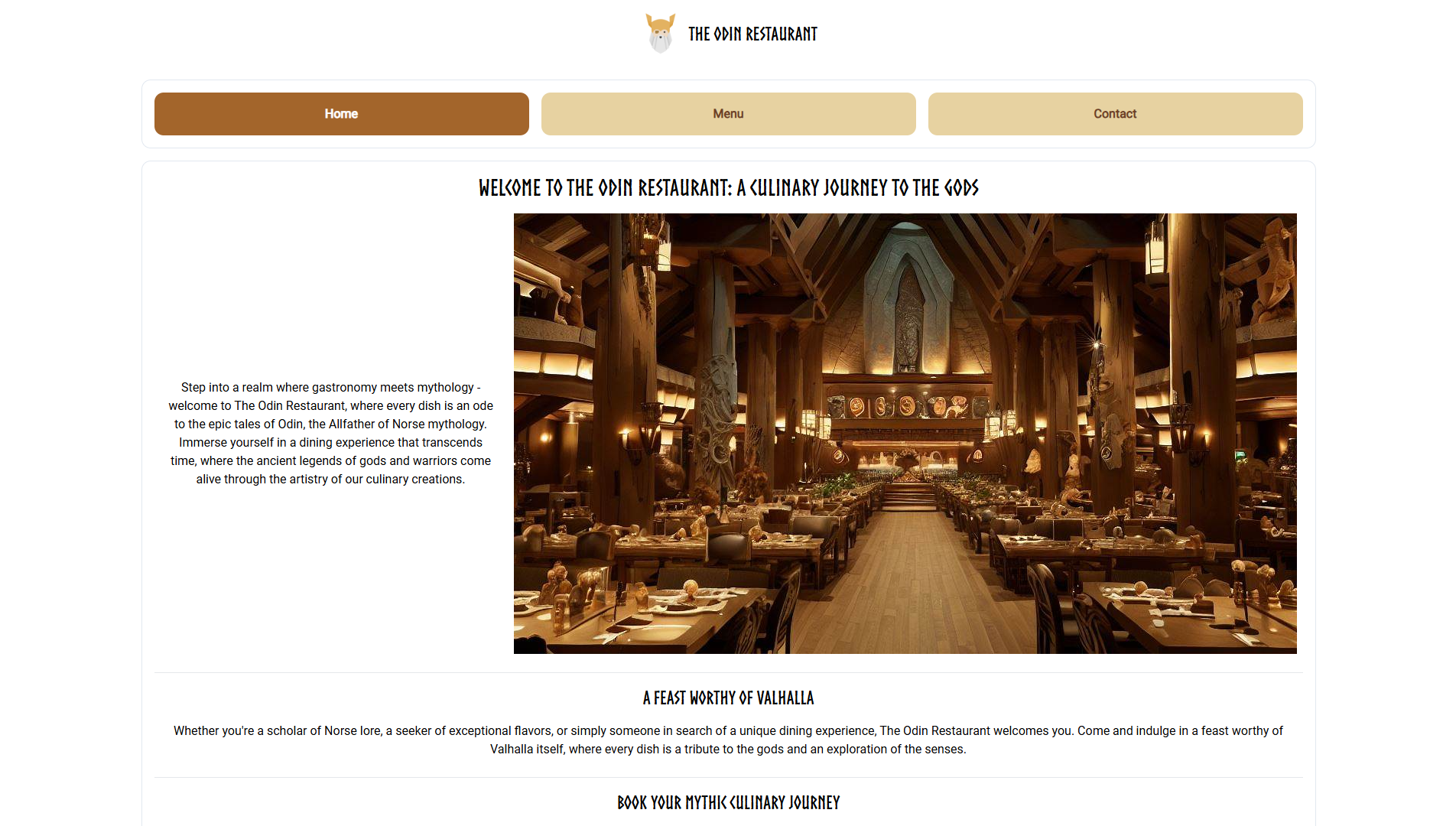 Odin Restaurant Page